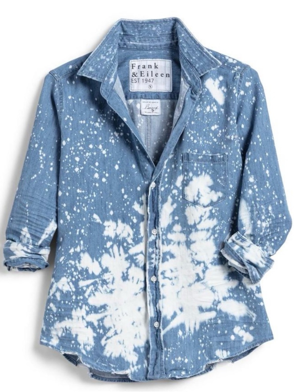 Frank & Eileen ‘Barry’ Italian Paint Splatter Denim Button Up